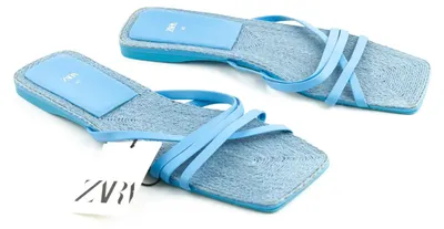 Produktbild von Zara Damen-Pantoletten hellblaue Espadrilles 40