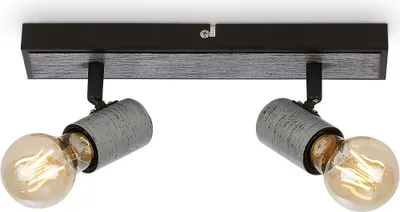 Immagine prodotto di BRILONER - Spot da soffitto, lampada da soffitto orientabile, plafoniera, 2x attacco E27, Silver-Crafted, 300x50x110 mm