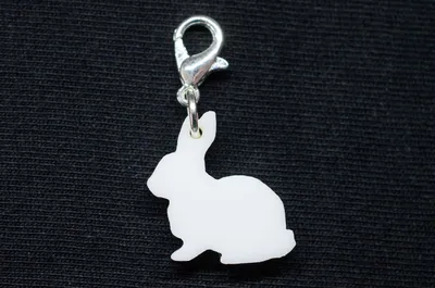 Produktbild von Hase Kaninchen Charm Anhänger Bettelanhänger Miniblings Osterhase Acrylglas weiß