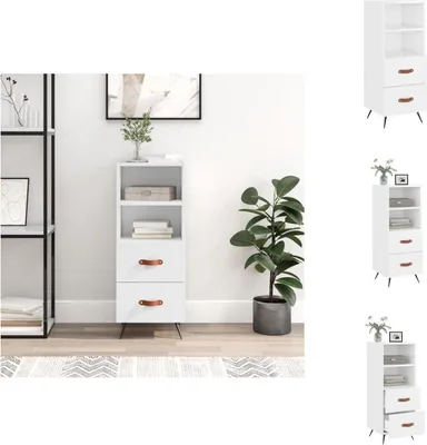 Imagen del producto de vidaXL, aparador blanco brillante, 34,5 x 34 x 90 cm, material de madera, - Aparadores