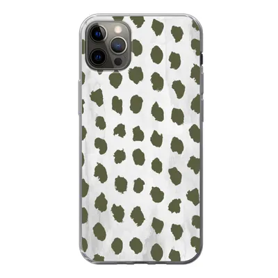 Produktbild von MuchoWow® Handyhülle Schutzhülle Hülle für iPhone 13 Pro Max Marmor - Punkte - Grün Silikon Softcase Handy Hülle - Mobiltelefon