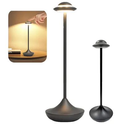 Produktbild von Kabellose LED-Tischlampe UFO, Touch-Dimmer, 3 Farbtemperaturen, USB-C aufladbar, tragbar, Metall, 1200 mAh, modern, für Zuhause & Outdoor
