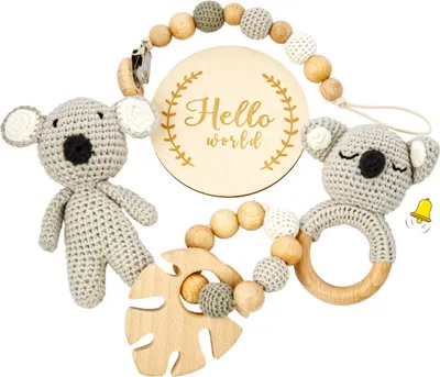 Produktbild von Handgestrickter Koala Lako Geschenkbox zur Geburt oder Babyparty