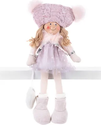 Produktbild von Dekoration MagicHome Weihnachten, Kinder, rosa, sitzend, 22 cm