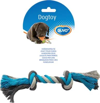 Produktbild von Duvo+ Hundespielzeug Knot Baumwolle grau/blau, Maße: 20 cm