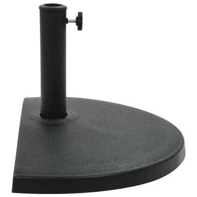 Image de vidaXL Pied de parasol semi-circulaire 15 kg noir polyrésine