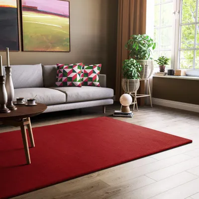 Produktbild von Steffensmeier Gabbeh Teppich Jaipur | Wolle, Rot, Größe: 250x300 cm Kurzflor Teppich für Wohnzimmer Handloom