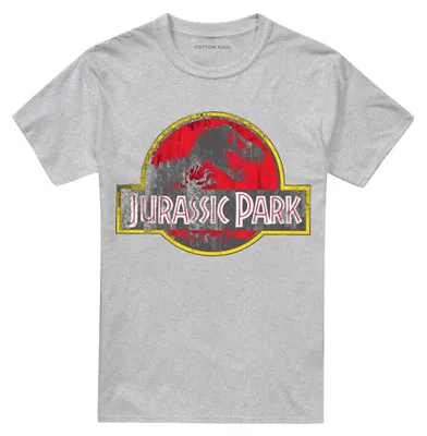 Obrázok produktu pre Jurassic Park – Tričko pre pánov/dámy, uni, z česanej bavlny TV35258 (4XL) (Športový melírovaný odtieň)