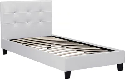 Image de Lit simple en pvc "Julia" - 90 x 190 cm - Blanc