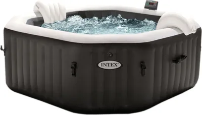 Produktbild von INTEX 28462 - Whirlpool - PureSPA Jet + Bubble Deluxe (octagon,onyx black, Ø218 außen/Ø168cm innen)