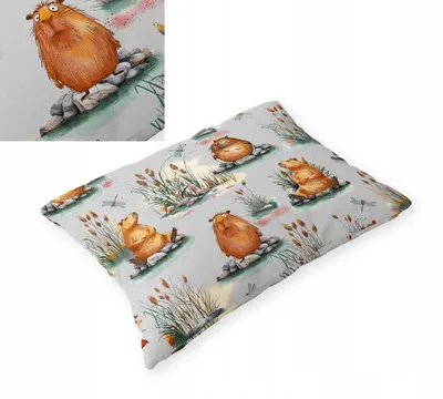 Produktbild von Posciel-Hurt Kissenhülle 40x60 cm Capybara Grau 100% Baumwolle