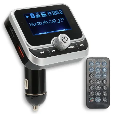 Bluetooth FM-Transmitter Auto, Freisprecheinrichtung, 2 USB-Ladeanschlüsse