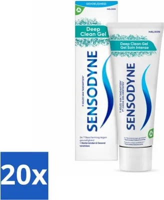 Obrázek produktu pro Sensodyne - zubní pasta - Deep Clean Gel - důkladné čištění - 75 ml - hodnotné balení - 20 kusů