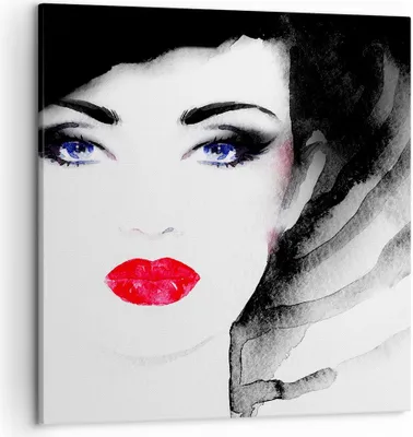 Produktbild von Bild auf Leinwand - Leinwandbild - Frau Gesicht - 50x50cm - Wand Bild - Wanddeko - Wandbilder - Leinwanddruck - Bilder - Kunstdruck - Wanddekoration - Leinwand bilder - Wandkunst - AC50x50-3756
