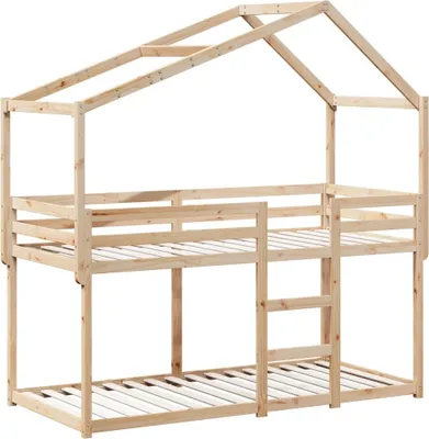 Obrázek produktu pro Patrová postel bez matrace 90 x 200 cm masivní borové dřevo