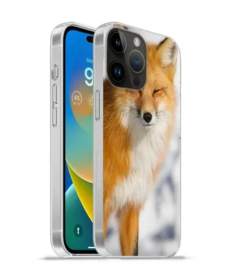 Produktbild von MuchoWow® Handyhülle Schutzhülle Hülle für Apple iPhone 14 Pro - Softcase Fuchs - Schnee - Rot Silikon Softcase Handy Hülle - Umschlag