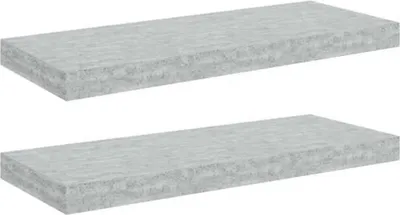 Immagine prodotto di vidaXL Scaffali sospesi, 2 pezzi, grigio cemento, 60x23,5x3,8 cm, MDF