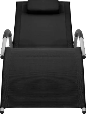 Produktbild von vidaXL Sonnenliege Textilene Schwarz und Grau