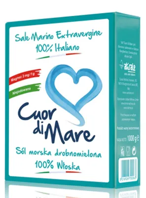 Zdjęcie produktu dla Sól morska Cuor di Mare niejodowana drobna zielona 1KG