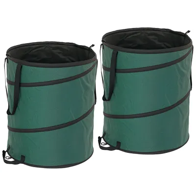 Produktbild von Gartenabfallsack mit Reißverschlussdeckel Griffe Gartensäcke Wiederverwendbare Stabil Laubsack für Gartenabfälle Grünschnitt 2x160L