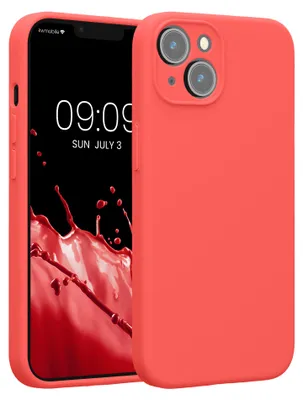 Produktbild von kwmobile Silikon Case für Apple iPhone 14 Hülle - Soft gummierte Handyhülle, Schutzhülle Cover in Neon Koralle