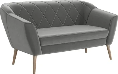 Produktbild von MEBLINI Mini Sofa 2-Sitzer für Wohnzimmer - Mini Lounge für zwei Personen - Küchensofa - Sofa Klein - GISELA - 2 - Hellgrau Samt