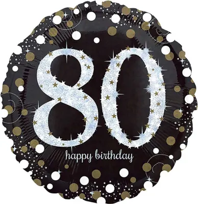 Zdjęcie produktu dla Folienballon Happy Birthday Sparkling 80 45cm