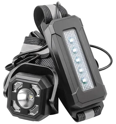 Produktbild von LED Lauflicht USB-C Wiederaufladbar, Brustlampe mit Reflektorband & Warnlicht für Joggen Wandern Camping