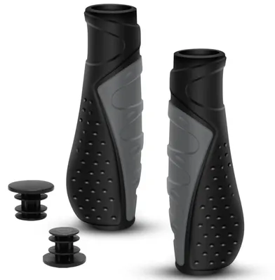Obrázok produktu pre Ergonomické riadidlá na bicykel, protišmykové, sivé, priemer 22,2 mm, dĺžka 130 mm + 130 mm