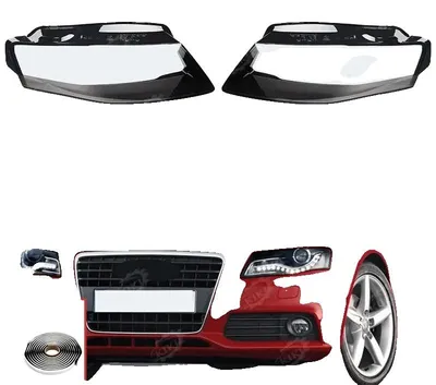 Obrázok produktu pre Kryt svetlometu, polykarbonátový materiál, 25 cm x 15 cm x 10 cm, kompatibilný s Audi A4 B8 2009-2012, vodotesná tesniaca páska v cene, jasný výhľad