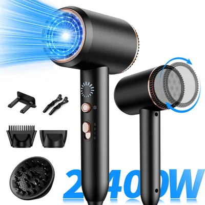 Produktbild von Sross Föhn,Fön,Haartrockner Ionen mit Diffusor & Konzentrator-Düse | 2400W Turbo-Ultra-Leise-Motor | 2 Heiz & 3 Geschwindigkeitsstufen | Hair Dryer