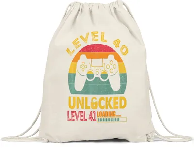Produktbild von Level 40 Unlocked Level 41 Loading Turnbeutel Gymsack  Geburtstag Konsole Happy Birthday Controller Gamepad Spiel