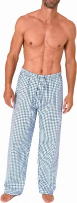 Produktbild von Herren Schlafanzug Pyjama Hose lang kariert aus Baumwolle ; blau , 56