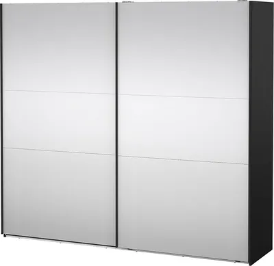 Produktbild von Como Schiebetürenschrank 2 Türen mit Spiegel 245x220cm matt schwarz.