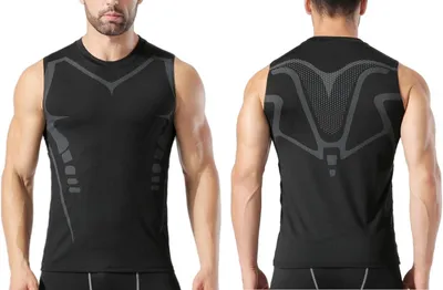 Produktbild von Kompression Tanktops Herren, schnelltrocknend, ärmellos, für Sport und Fitness