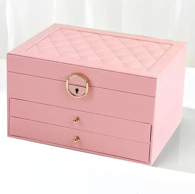 Produktbild von Schmuck Aufbewahrungsbox Multi-Layer Organizer für Schmuck Halskette Ohrring Leder Schmuck Lagerung Verpackung Display Boxen