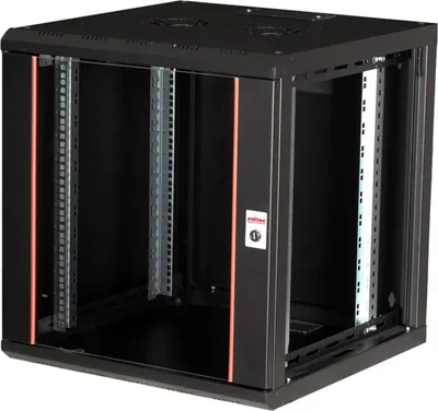 Obrázok produktu pre ROLINE 26.21.0005, Nástenný regál, 12U, Zámok, Koľajnice racku, 28 kg, Čierna