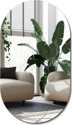 Obrázok produktu pre Oválny kúpeľňový zrkadlo 100 x 58 cm – Veľké oválne nástenné zrkadlo – Moderné bezrámové dizajnové zrkadlo do kúpeľne a obývacej izby