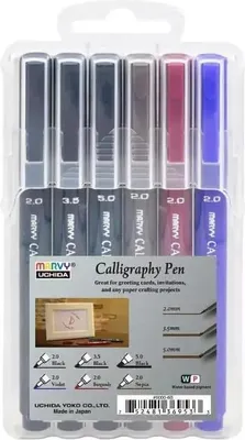 Image de Stylos de calligraphie Marvy (6 pièces)