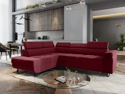 Produktbild von FURMEB24 ECKSOFA CAPRI mit schlaffunktion links 249x184 cm ROT viva