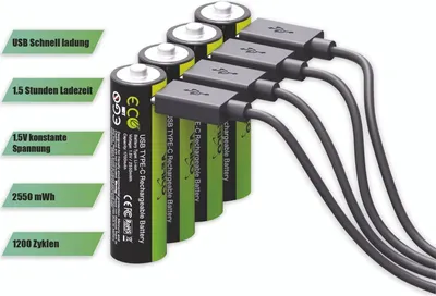 Produktbild von Verico LoopEnergy Li-Ion Akku AA2550, USB-C, 4er Pack retail
