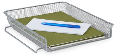 Briefablage Metall stapelbar Mesh A4 silber 6,5x28,5x34 cm