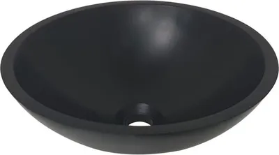 Produktbild von Aufsatzwaschbecken, schwarz Waschschale, rund Waschbecken, Valerie, SOLID Surface