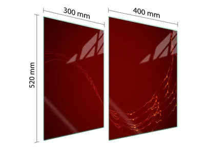 Image de Plaque De Protection Des Vitres Pour Herd 70X52 Rouge