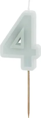 Produktbild von Geburtstagskerze Zahl 4, hellmint, 6 cm
