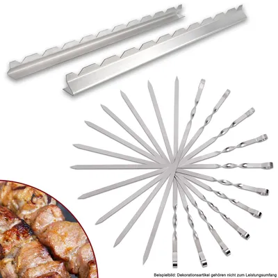 Produktbild von Beeketal Set Grillspießhalterung Grillspießhalter Spießhalter inkl. Grillspieße Schaschlikspieße Edelstahlspieße , Variante:BSSH-1 inkl. Grillspieße BGS1