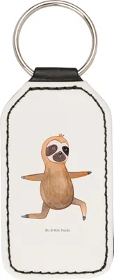 Produktbild von Mr. & Mrs. Panda schlüssel anhänger Faultier Yoga - Weiß - Geschenk, Yogaübungen, Schlüsselanhänger, Namaste, Mit Spruch, schlüsselbund, für, Taschenanhänger
