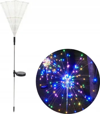 Zdjęcie produktu dla Lampka SOLARNA Ogrodowa KOLOROWA Fajerwerki aż 200 LED ŚWIĄTECZNA IMPREZOWA