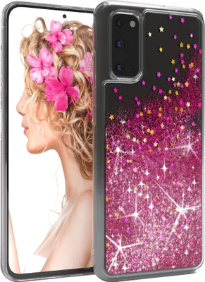 Produktbild von EAZY CASE - Glitzer Hülle kompatibel mit Samsung Galaxy S20 Glitzer Schutzhülle, Soft Case, Backcover Transparent mit Motiv