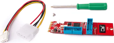 Produktbild von SYSTEM-S Dual Port Adapter 19 20Pin USB 3.0 Buchse zu NGFF M.2 B+M Key Stecker Kabel Card